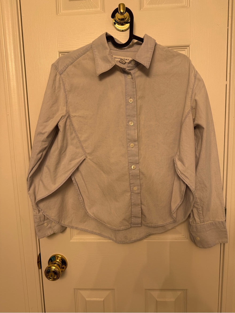 Button-Down Blouse in Light Blue by Banana Republic XS